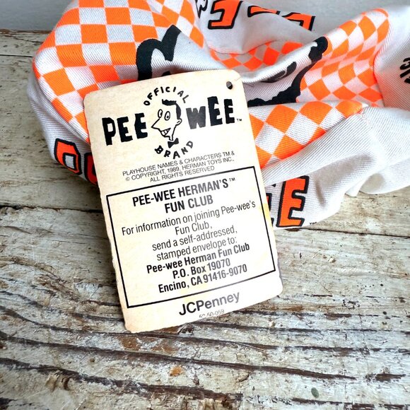 Peewee Hermans Playhouse Checkered Cap - Orange and White, DEADSTOCK NWT Vintage - Picture 4 of 9